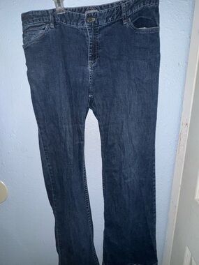 J. Jill Women's Low Rise Straight-Leg Dark Blue Denim Jeans